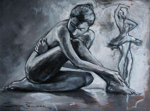 Original Stella Pelser(1970-) "Reflections of a Dancer" 400 x 300 x 6mm