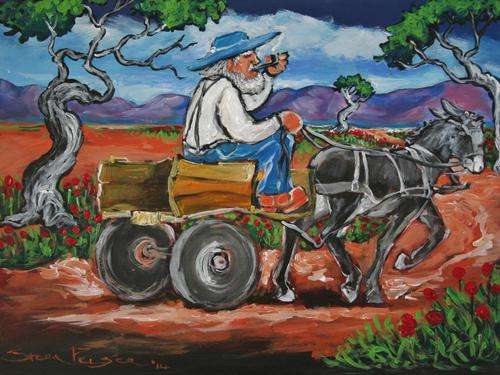 Original Stella Pelser(1970) - "Boland  - Op Pad!" 400 x 300 x 6mm