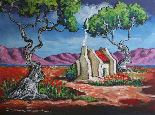 Original Stella Pelser(1970) - "Overberg - Rus en Vrede!" 400 x 300 x 6mm