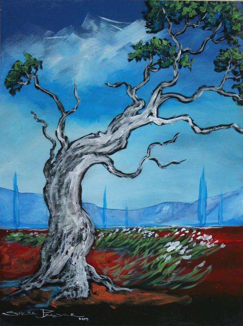 Original Stella Pelser(1970) - Bolandse Kronkel Boom - 01 - size 400 x 300 x 6mm