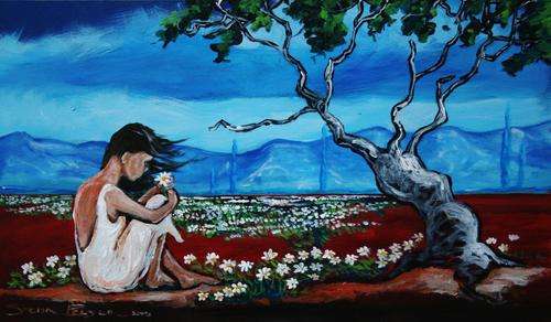 Original Stella Pelser(1970) - Bolandse Meisie - "Wit Daisie" 390 x 230 x 6mm