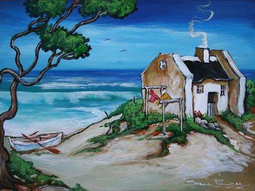 Original Stella Pelser(1970) - "Kassiesbaai Huisie" 400 x 300 x 6mm
