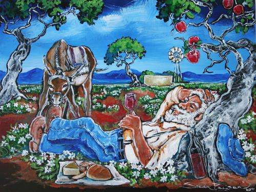 Original Stella Pelser(1970) - "Bolandse Ouman - Josef Byt!" 400 x 300 x 6mm