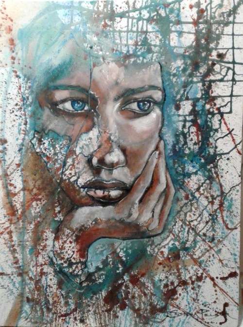 Title :Orginal Artwork by Stella Pelser "Fields of Memories" Acrylic on Canvas - Size 70cm x 53cm