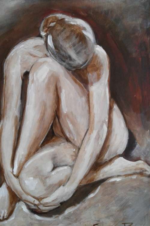Figure Study - `Quiet Moment` size 400 x 300mm