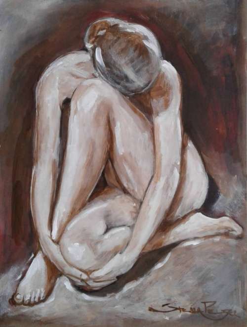 Figure Study - `Quiet Moment` size 400 x 300mm