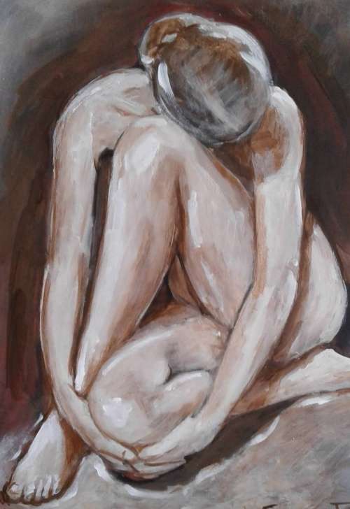 Figure Study - `Quiet Moment` size 400 x 300mm