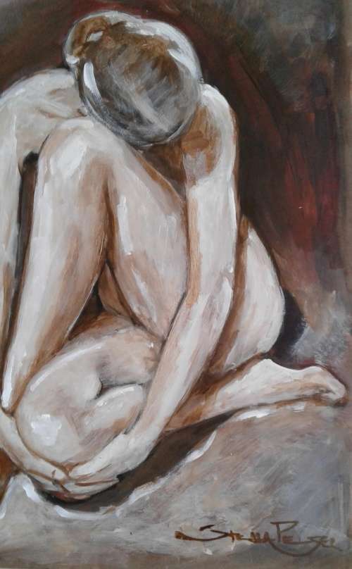 Figure Study - `Quiet Moment` size 400 x 300mm