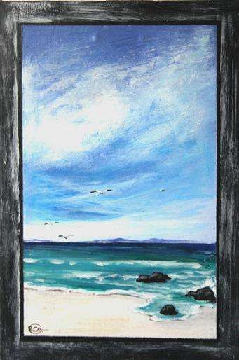 Original painting by Stella Pelser - "Seascape - Orca 08" - 200 x 200
