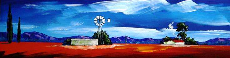 Original painting by Stella Pelser - "Boland Landscape" - 475 x 150