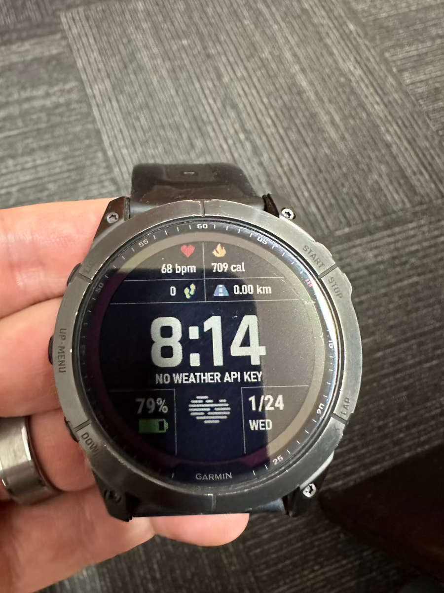 Garmin Fenix 7X Sapphire Solar - Black DLC Titanium with Black Band
