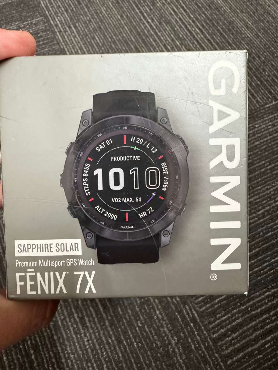 Garmin Fenix 7X Sapphire Solar - Black DLC Titanium with Black Band