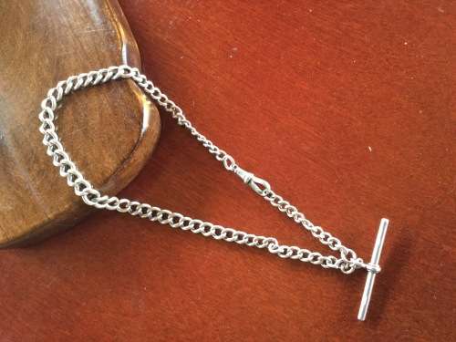 27grams Vintage Magnificient Fob Watch Hallmarked Silver Chain 36cm