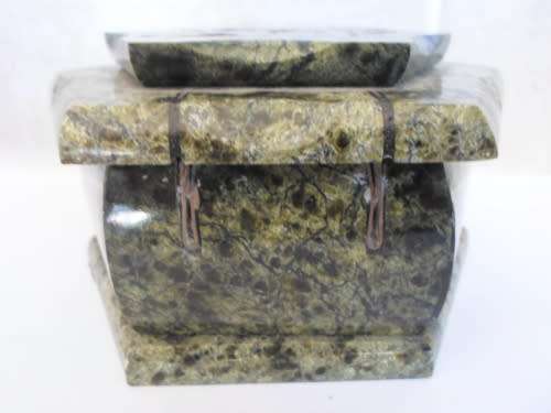 very Rare Valuable AMAZING!! VINTAGE TRANSVAAL JADE JEWELLERY BOX WITH MIRROR INSIDE 662,0g