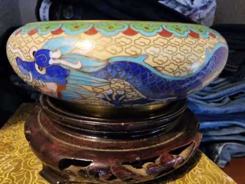 Ming Chinese Cloisonné Dragon Bowl Valued at 6500 Same on Ebay