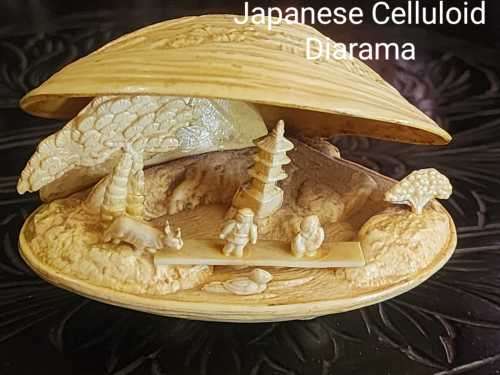 Rarest Valuable Japanese Celluloid Diarama Shell