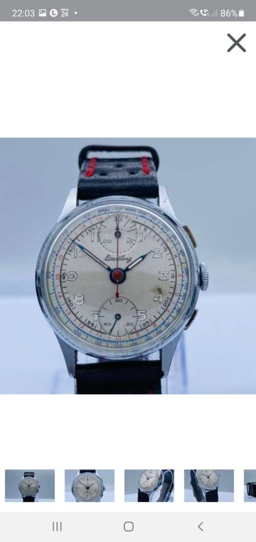 Breitling Chrono Vintage 34mm Large Dial ladies Perfectly Working Just Serviced