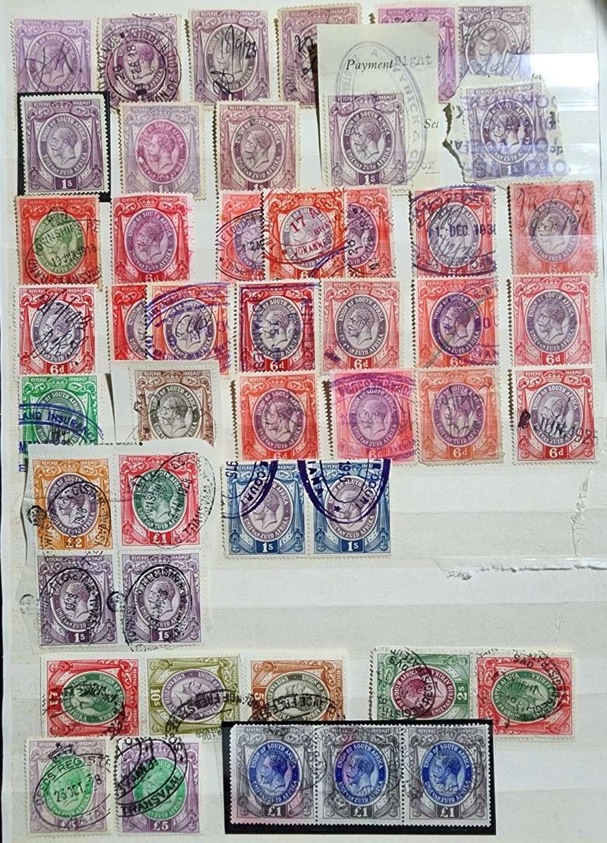 Union of South Africa George V mixed values on album page