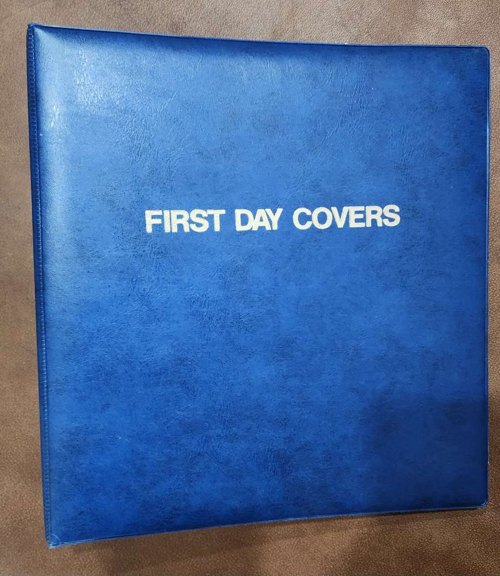 First day cover album 13 double sided pages with covers inside