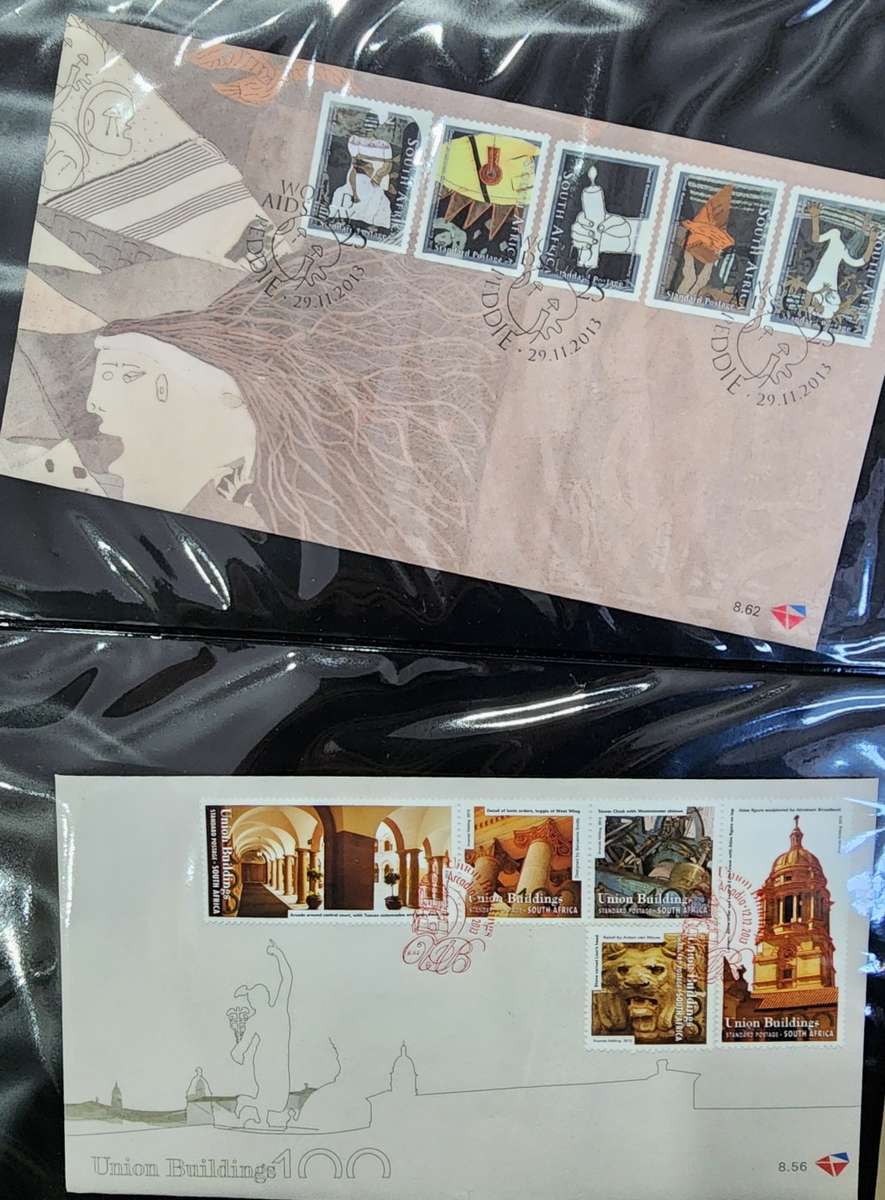 First day cover album 13 double sided pages with covers inside