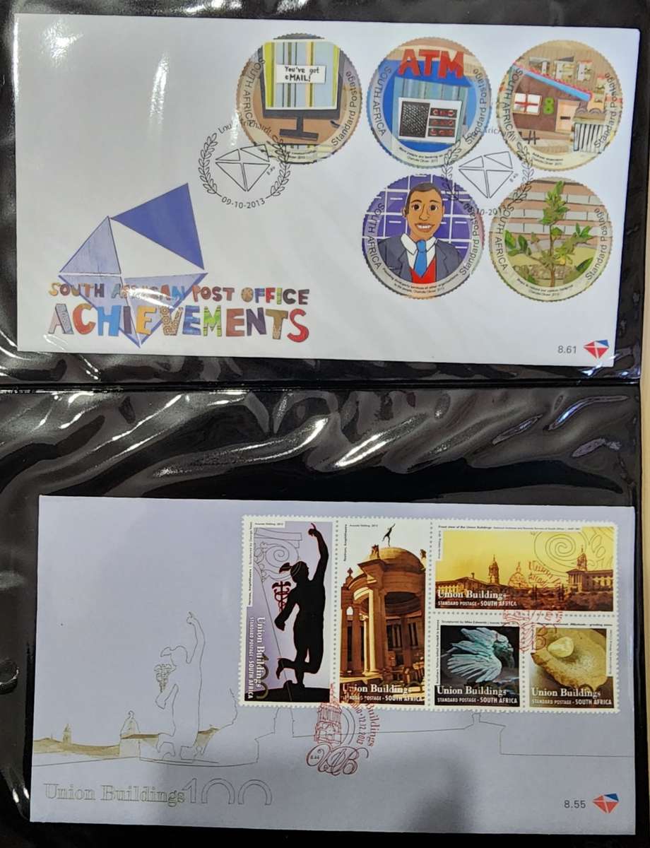 First day cover album 13 double sided pages with covers inside