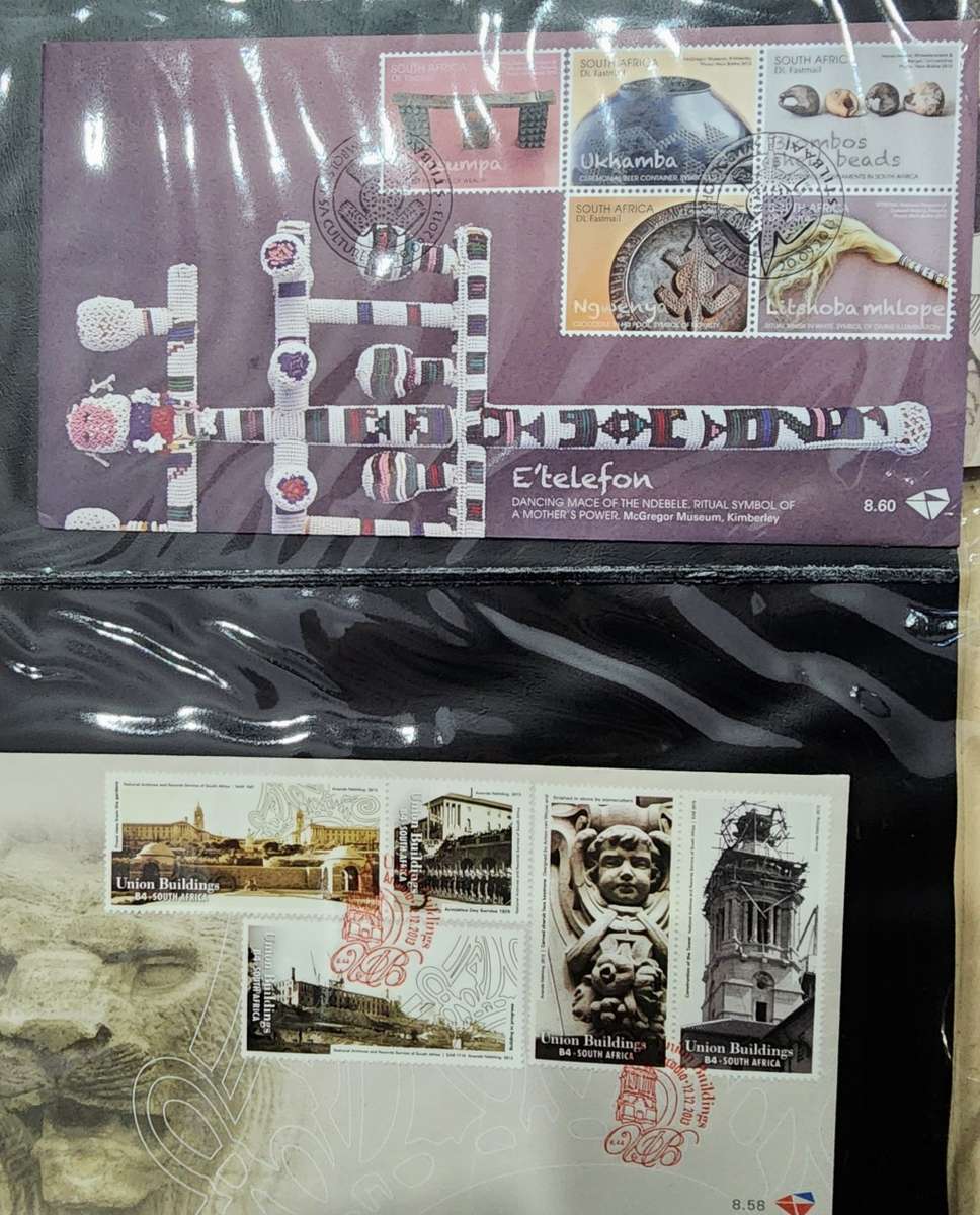 First day cover album 13 double sided pages with covers inside