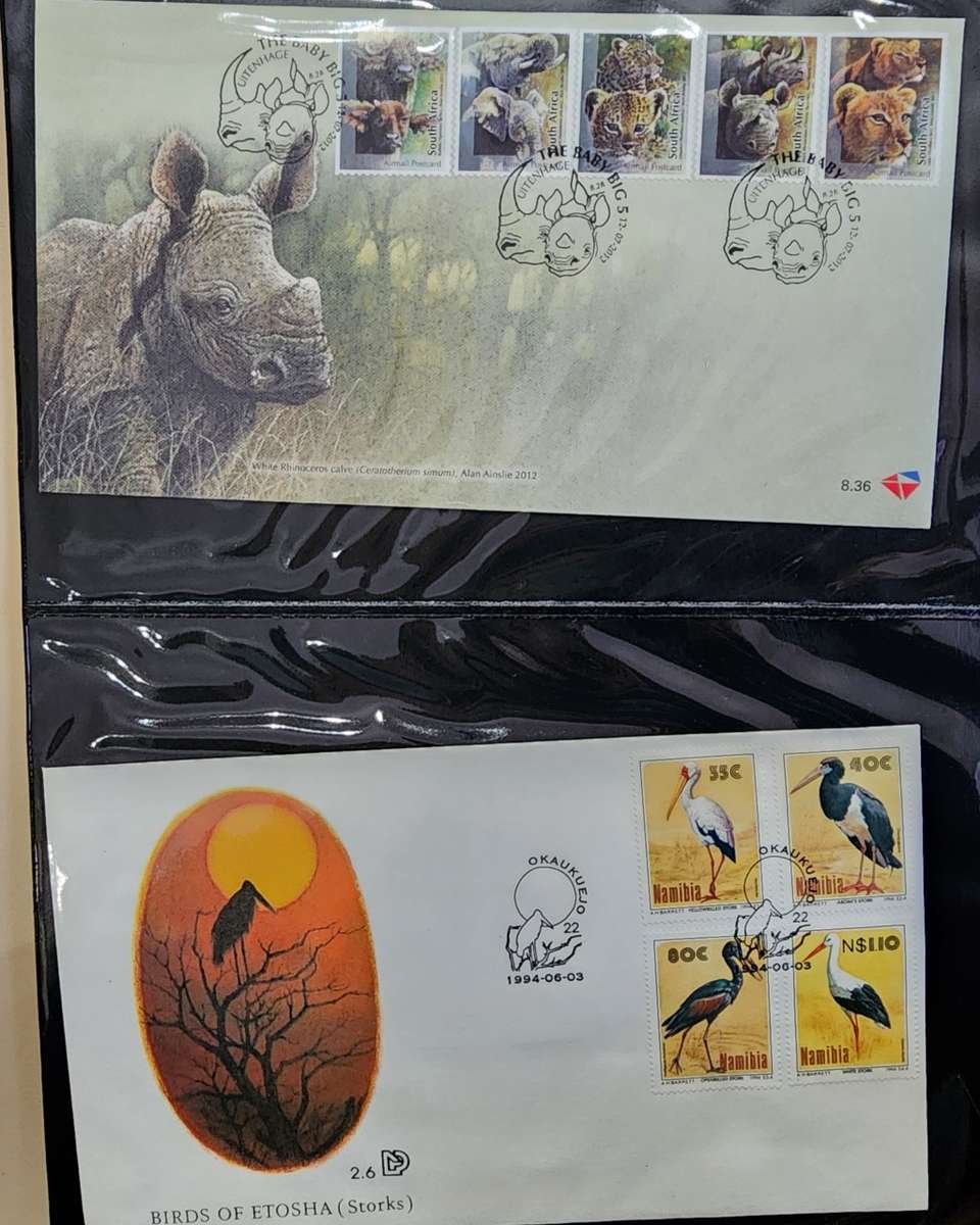 First day cover album 13 double sided pages with covers inside