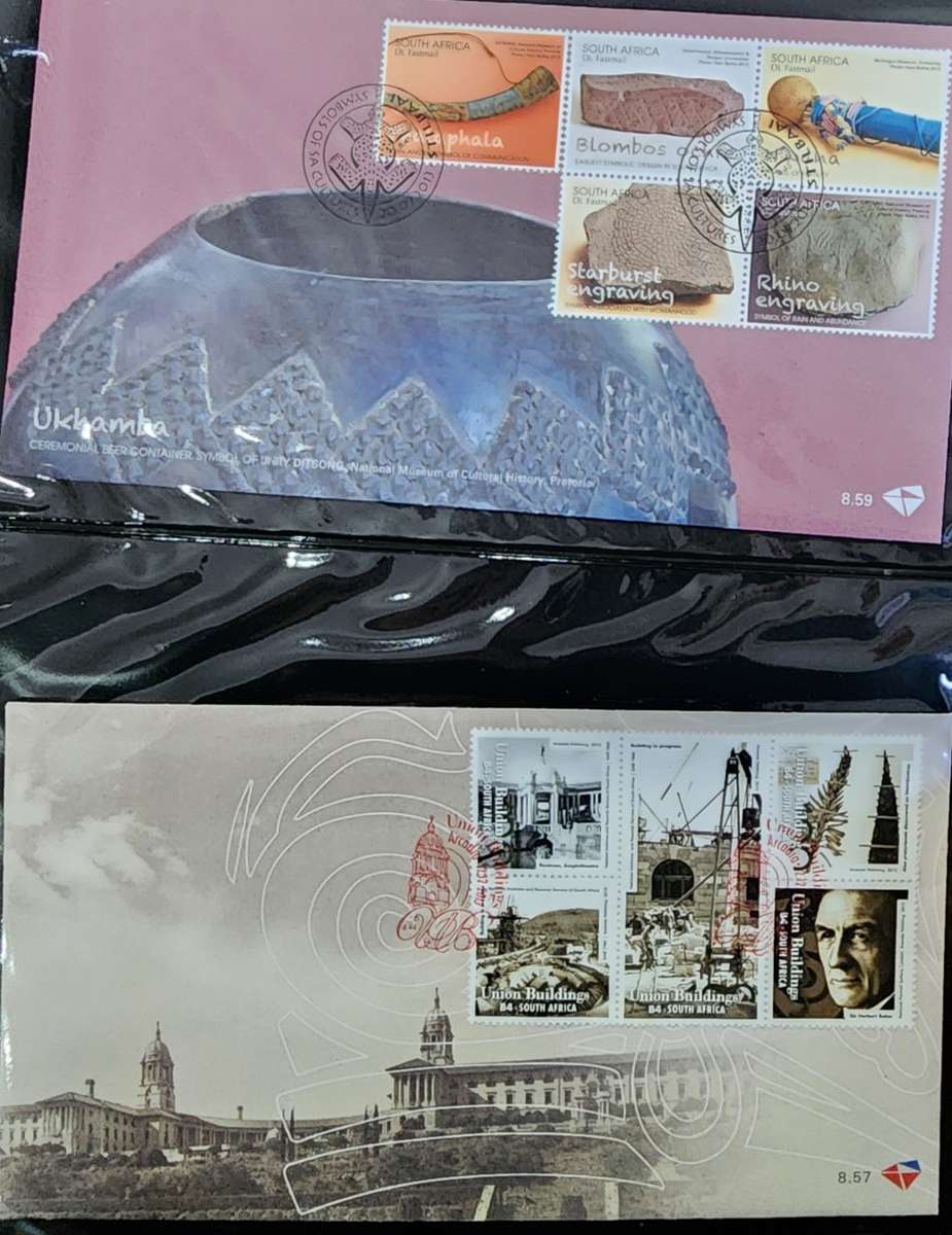 First day cover album 13 double sided pages with covers inside