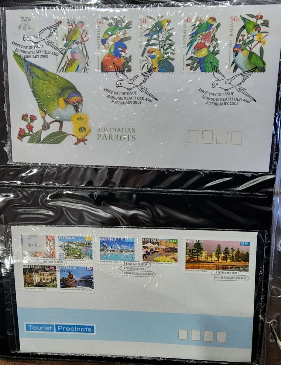 First day cover album 13 double sided pages with covers inside