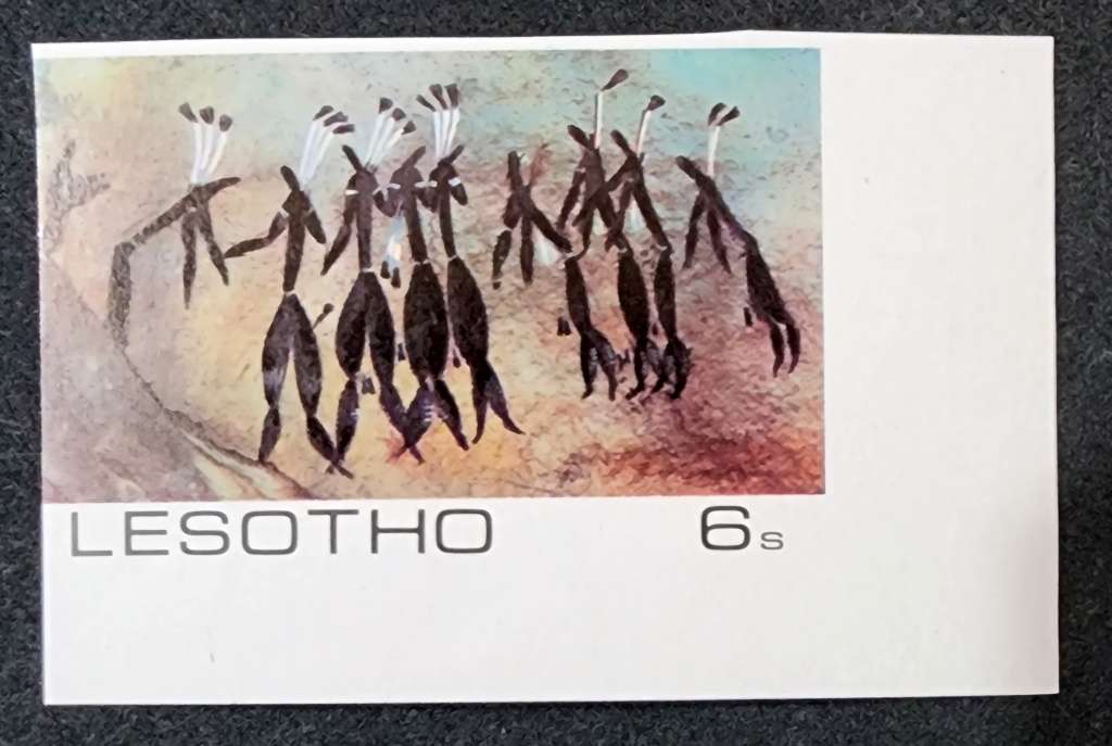 Lesotho 6s imperforated rock paintings