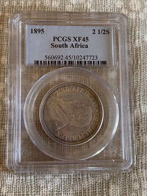  # Graded ZAR 1895 2.5 Shillings # 