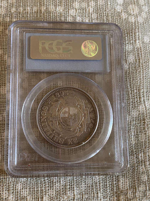  # Graded ZAR 1895 2.5 Shillings # 