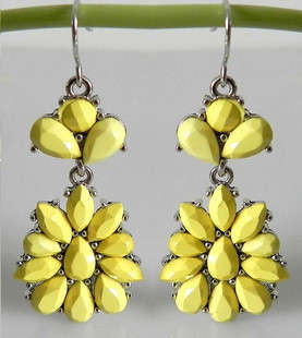 fashion yellow flower dangle earrings