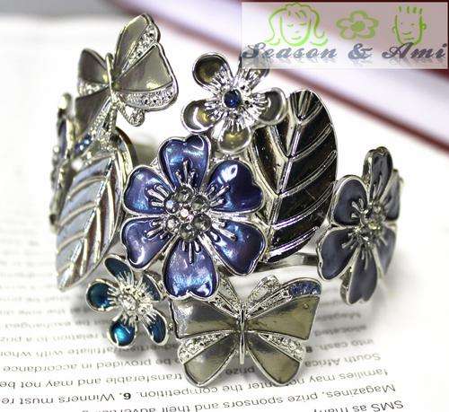 flower leaf alloy fashion bangle