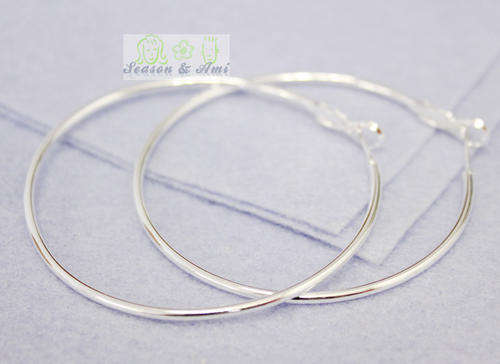 fashion 925 silver hoop earrings