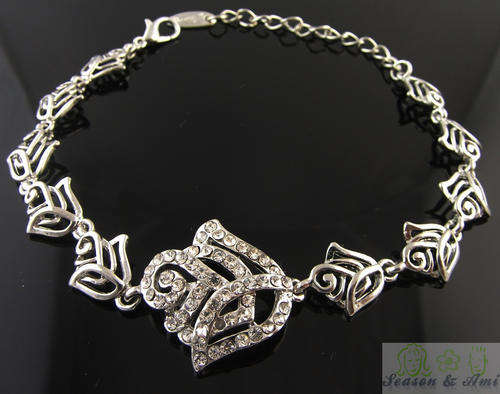 NEW fashion white rhinestone rose bracelet