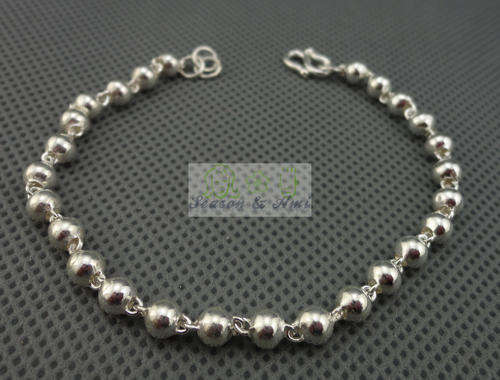 fashion 925 sterling silver beads bracelet