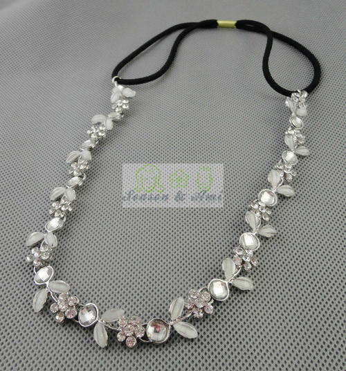 fashion rhinestone hairwear black elastic