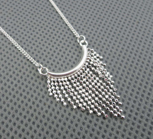 fashion 925 sterling silver tassels nacklace
