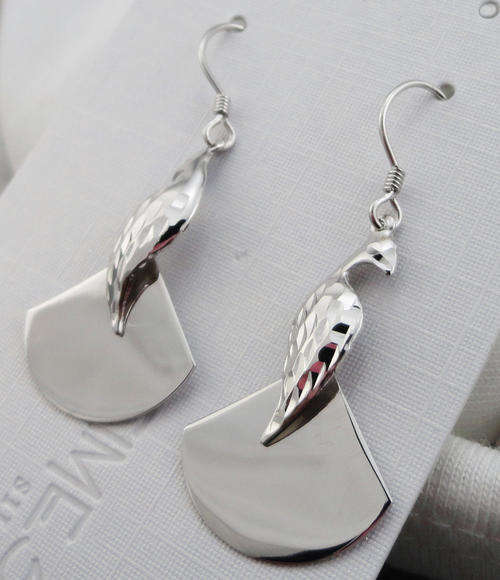 925 sterling silver peacock earrings