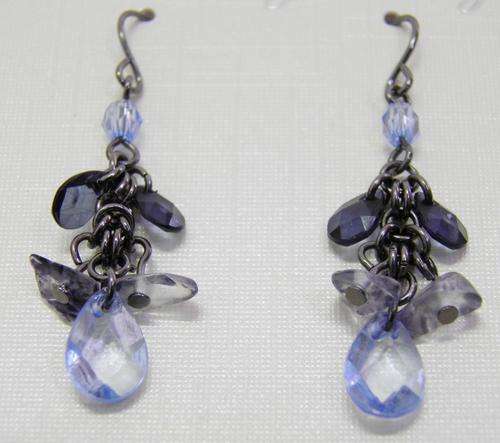 multi blue stone fashion earrings