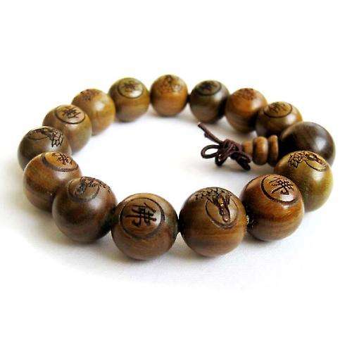Green Sandalwood Buddhist Prayer Bracelet