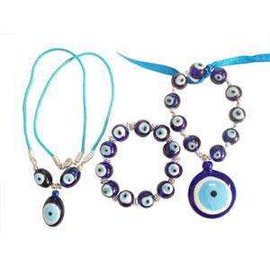 Evil Eye Protection Amulet, Bracelet and Pendant Set