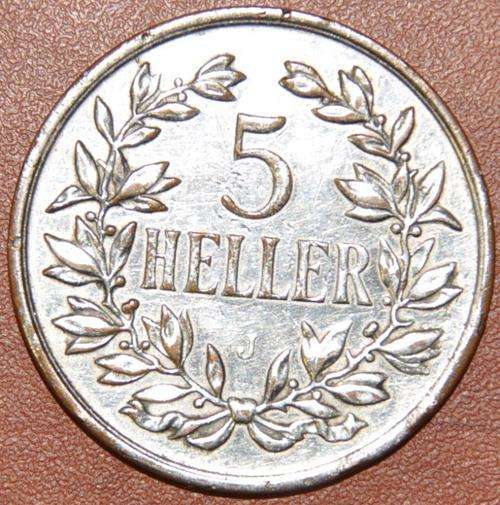 5 HELLER DEUTSCH OSTAFRIKA 1908