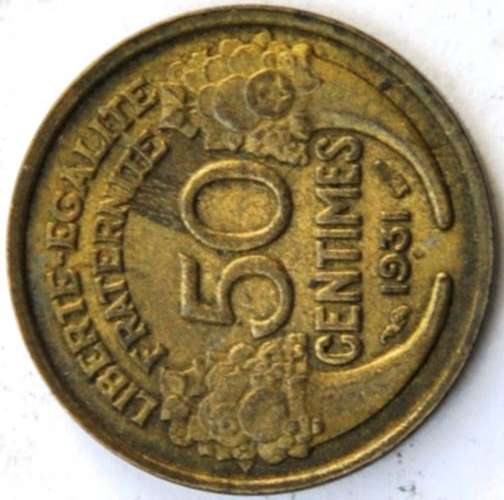 1931 REPUBLIQUE FRANCAISE 50 CENTIMES