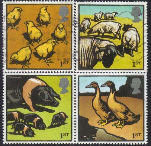 GB - 2005 - FARM ANIMALS - BLOCK OF 4 - FINE USED