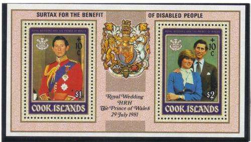 1981 - Royal Wedding - Souvenir Sheet - overprinted - mint - COOK ISLANDS