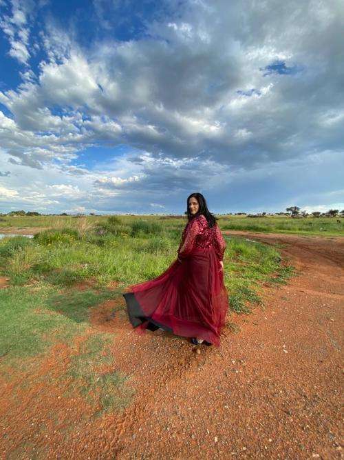 Sequins and mesh evening dress. size 38