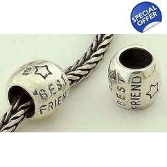 BEST FRIEND 925 STERLING SILVER CHARM BEAD NOT PLATED