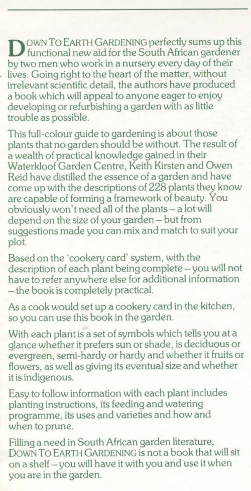[B:2:S:CC]-Down to Earth Garden Book - Keith Kirsten